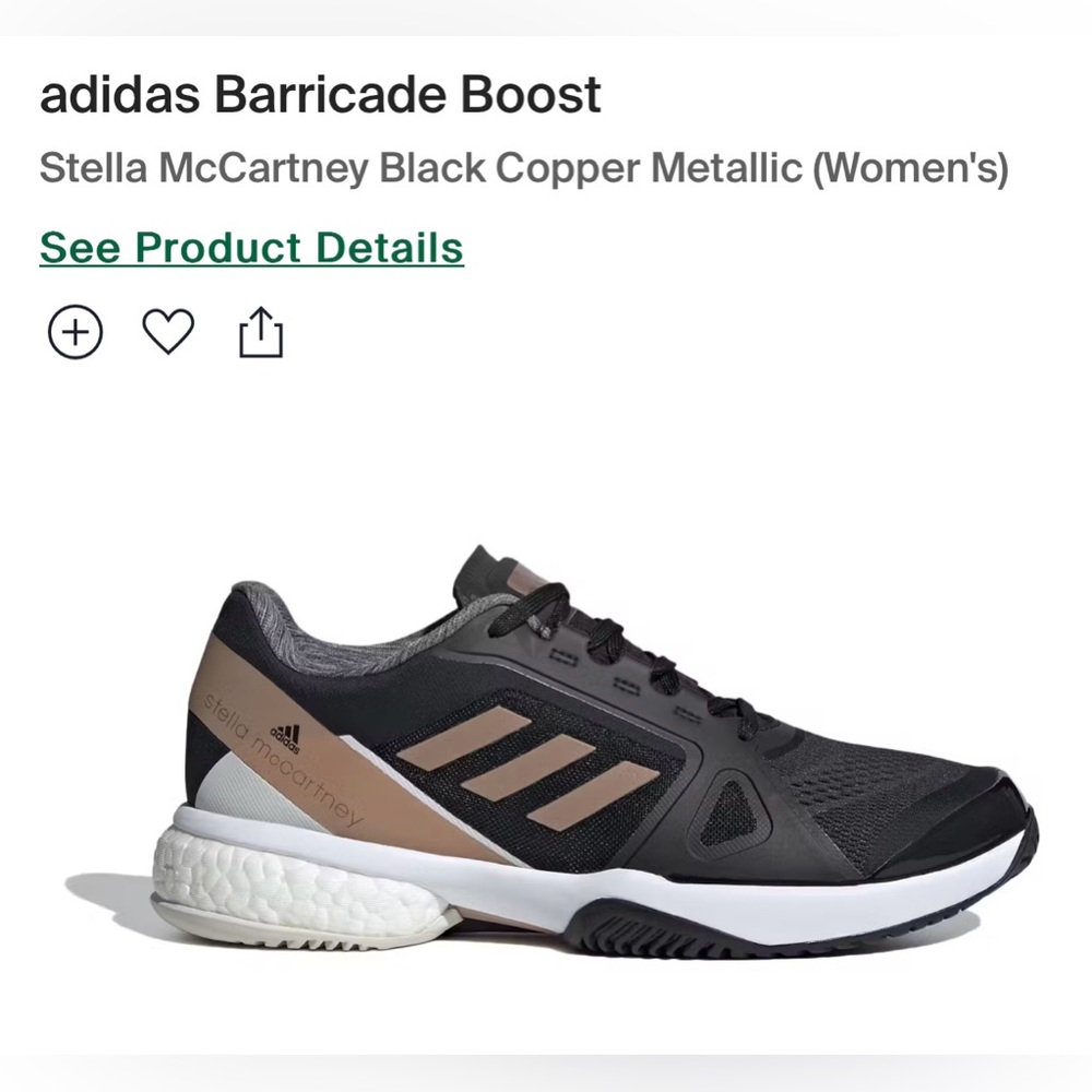 Women’s Adidas, Stella McCartney, tennis shoes. New with tags.